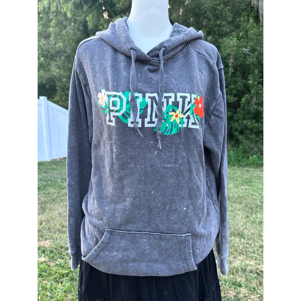 Pink Victoria's Secret Athleisure Beachy Mineral Wash Hoodie Women XS Gray